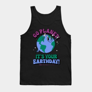 Go Planet It's Your Earth Day Retro Mascot Cute Earth Day Tank Top